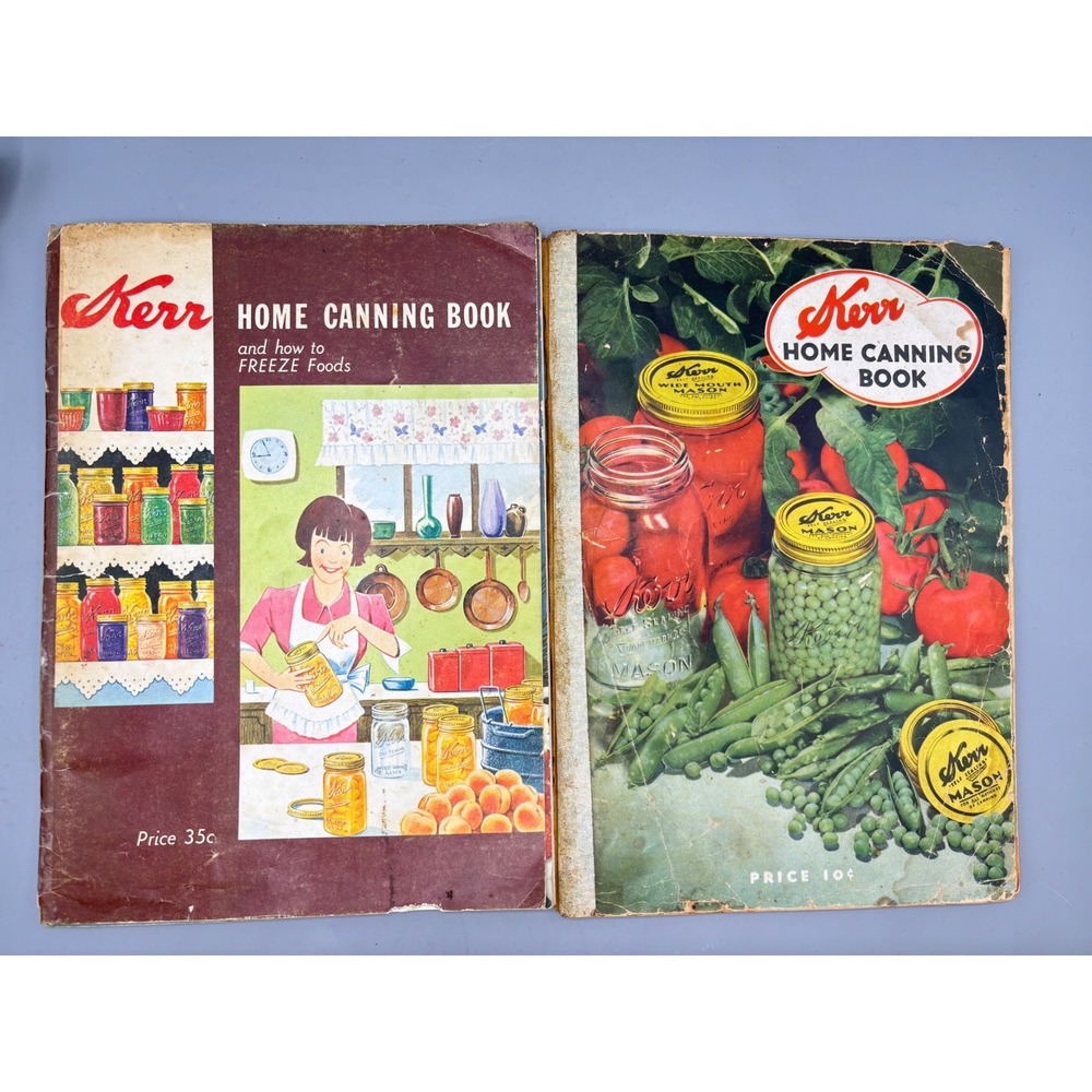 Vintage Kerr Home Canning Book Lot of 2 Retro Kitchen Cookbooks 60s 70s